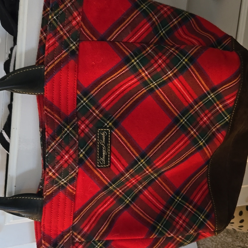 Dooney & Bourke Red and Black Plaid Tote